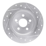 Dynamic Friction 2009-2015 Toyota Corolla (Mexico) Rear Left Drilled & Slotted Silver Brake Rotor by Dynamic Friction Company 631-92043L