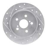 Dynamic Friction 2009-2015 Toyota Corolla (Mexico) Rear Left Drilled & Slotted Silver Brake Rotor by Dynamic Friction Company 631-92043L