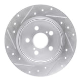 Dynamic Friction 2009-2015 Toyota Corolla (Mexico) Rear Right Drilled & Slotted Silver Brake Rotor by Dynamic Friction Company 631-92043R