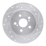 Dynamic Friction 2009-2015 Toyota Corolla (Mexico) Rear Right Drilled & Slotted Silver Brake Rotor by Dynamic Friction Company 631-92043R