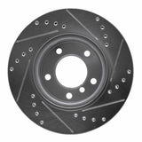 Dynamic Friction 2005-2007 BMW 120i (Mexico) Front Left Drilled & Slotted Silver Brake Rotor by Dynamic Friction Company 631-92046L