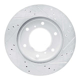 Dynamic Friction 2007-2017 Mitsubishi Montero Sport (Mexico) Front Left Drilled & Slotted Silver Brake Rotor by Dynamic Friction Company 631-92047L