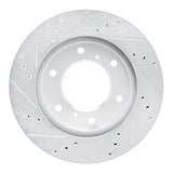 Dynamic Friction 2007-2017 Mitsubishi Montero Sport (Mexico) Front Right Drilled & Slotted Silver Brake Rotor by Dynamic Friction Company 631-92047R