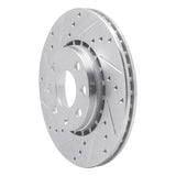 Dynamic Friction 2006-2010 Fiat Punto (Mexico) Front Left Drilled & Slotted Silver Brake Rotor by Dynamic Friction Company 631-92048L