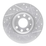 Dynamic Friction 2006-2010 Fiat Punto (Mexico) Front Left Drilled & Slotted Silver Brake Rotor by Dynamic Friction Company 631-92048L