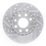 Dynamic Friction 2006-2010 Fiat Punto (Mexico) Front Left Drilled & Slotted Silver Brake Rotor by Dynamic Friction Company 631-92048L