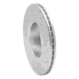 Dynamic Friction 2006-2010 Fiat Punto (Mexico) Front Left Drilled & Slotted Silver Brake Rotor by Dynamic Friction Company 631-92048L
