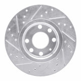 Dynamic Friction 2006-2010 Fiat Punto (Mexico) Front Right Drilled & Slotted Silver Brake Rotor by Dynamic Friction Company 631-92048R