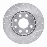 Dynamic Friction 2006-2010 Fiat Punto (Mexico) Front Right Drilled & Slotted Silver Brake Rotor by Dynamic Friction Company 631-92048R