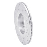 Dynamic Friction 2006-2010 Fiat Punto (Mexico) Front Right Drilled & Slotted Silver Brake Rotor by Dynamic Friction Company 631-92048R