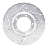 Dynamic Friction 2003-2005 Dodge H100 (Mexico) Front Left Drilled & Slotted Silver Brake Rotor by Dynamic Friction Company 631-92051L