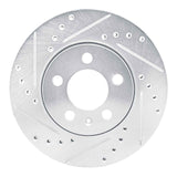 Dynamic Friction 2003-2018 Volkswagen Crossfox (Mexico) Front Left Drilled & Slotted Silver Brake Rotor by Dynamic Friction Company 631-92058L
