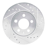 Dynamic Friction 2003-2018 Volkswagen Polo (Mexico) Front Right Drilled & Slotted Silver Brake Rotor by Dynamic Friction Company 631-92058R