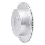 Dynamic Friction 2008-2014 Mitsubishi Montero Limited (Mexico) Rear Left Drilled & Slotted Silver Brake Rotor by Dynamic Friction Company 631-92060L