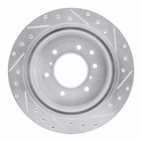 Dynamic Friction 2008-2014 Mitsubishi Montero Limited (Mexico) Rear Left Drilled & Slotted Silver Brake Rotor by Dynamic Friction Company 631-92060L