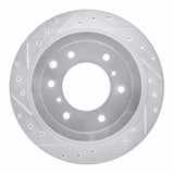 Dynamic Friction 2008-2014 Mitsubishi Montero Limited (Mexico) Rear Left Drilled & Slotted Silver Brake Rotor by Dynamic Friction Company 631-92060L