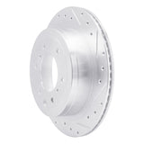 Dynamic Friction 2008-2014 Mitsubishi Montero Limited (Mexico) Rear Right Drilled & Slotted Silver Brake Rotor by Dynamic Friction Company 631-92060R