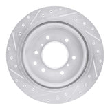 Dynamic Friction 2008-2014 Mitsubishi Montero Limited (Mexico) Rear Right Drilled & Slotted Silver Brake Rotor by Dynamic Friction Company 631-92060R