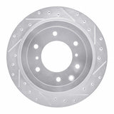Dynamic Friction 2008-2014 Mitsubishi Montero Limited (Mexico) Rear Right Drilled & Slotted Silver Brake Rotor by Dynamic Friction Company 631-92060R