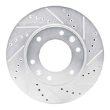 Dynamic Friction 2009-2019 Hyundai H100 (Mexico) Front Right Drilled & Slotted Silver Brake Rotor by Dynamic Friction Company 631-92088R