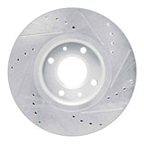 Dynamic Friction 2003-2025 Peugeot 8 (Mexico) Front Left Drilled & Slotted Silver Brake Rotor by Dynamic Friction Company 631-92090L