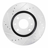 Dynamic Friction 2003-2025 Peugeot 8 (Mexico) Front Left Drilled & Slotted Silver Brake Rotor by Dynamic Friction Company 631-92090L