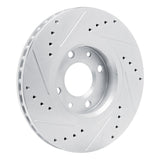 Dynamic Friction 2003-2025 Peugeot 8 (Mexico) Front Left Drilled & Slotted Silver Brake Rotor by Dynamic Friction Company 631-92090L