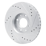 Dynamic Friction 2003-2025 Peugeot 8 (Mexico) Front Right Drilled & Slotted Silver Brake Rotor by Dynamic Friction Company 631-92090R