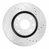 Dynamic Friction 2003-2025 Peugeot 8 (Mexico) Front Right Drilled & Slotted Silver Brake Rotor by Dynamic Friction Company 631-92090R