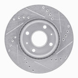 Dynamic Friction 2014-2020 Peugeot 8 (Mexico) Rear Left Drilled & Slotted Silver Brake Rotor by Dynamic Friction Company 631-92093L