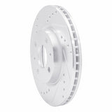 Dynamic Friction 2014-2020 Peugeot 8 (Mexico) Rear Left Drilled & Slotted Silver Brake Rotor by Dynamic Friction Company 631-92093L