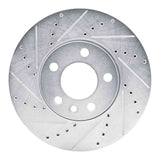 Dynamic Friction 2010-2024 Volkswagen Transporter (Mexico) Front Left Drilled & Slotted Silver Brake Rotor by Dynamic Friction Company 631-92094L