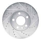 Dynamic Friction 2010-2024 Volkswagen Transporter (Mexico) Front Right Drilled & Slotted Silver Brake Rotor by Dynamic Friction Company 631-92094R