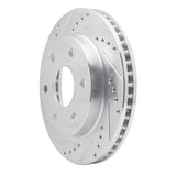 Dynamic Friction 2016-2022 Nissan NP300 Frontier (Mexico) Front Left Drilled & Slotted Silver Brake Rotor by Dynamic Friction Company 631-92107L