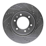 Dynamic Friction 2006-2010 Hummer H3 Front Left Drilled & Slotted Silver Brake Rotor by Dynamic Friction Company 631-93000L