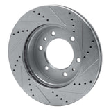 Dynamic Friction 2006-2010 Hummer H3 Front Left Drilled & Slotted Silver Brake Rotor by Dynamic Friction Company 631-93000L