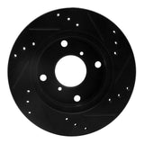 R1 Concepts 89-94 Suzuki Swift Front Left Drilled & Slotted Black Brake Rotor by R1 Concepts RNC-633-01000L