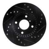 R1 Concepts 99-07 Suzuki Aerio Front Left Drilled & Slotted Black Brake Rotor