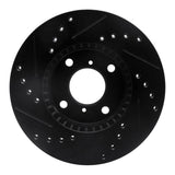 R1 Concepts 99-07 Suzuki Esteem Front Right Drilled & Slotted Black Brake Rotor