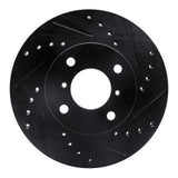 R1 Concepts 99-07 Suzuki Esteem Front Right Drilled & Slotted Black Brake Rotor