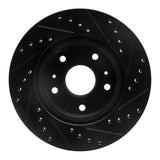 R1 Concepts 07-19 Suzuki SX4 Front Left Drilled & Slotted Black Brake Rotor by R1 Concepts RNC-633-01004L