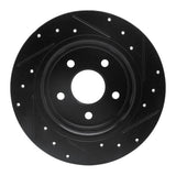 R1 Concepts 07-14 Suzuki SX4 CrossOVER Rear Left Drilled & Slotted Black Brake Rotor by R1 Concepts RNC-633-01005L