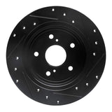 R1 Concepts 10-13 Suzuki Kizashi Rear Left Drilled & Slotted Black Brake Rotor by R1 Concepts RNC-633-01006L