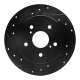 R1 Concepts 10-13 Suzuki Kizashi Rear Left Drilled & Slotted Black Brake Rotor by R1 Concepts RNC-633-01006L