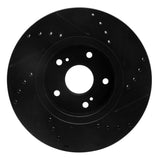 R1 Concepts 10-13 Suzuki Kizashi Front Left Drilled & Slotted Black Brake Rotor by R1 Concepts RNC-633-01007L