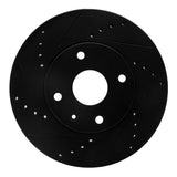 R1 Concepts 04-10 Chevrolet Epica (USA/Canada) Front Left Drilled & Slotted Black Brake Rotor by R1 Concepts RNC-633-01008L