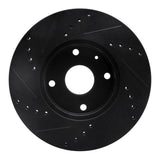R1 Concepts 04-10 Chevrolet Epica (USA/Canada) Front Right Drilled & Slotted Black Brake Rotor by R1 Concepts RNC-633-01008R