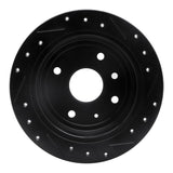 R1 Concepts 04-10 Chevrolet Optra (USA/Canada) Rear Left Drilled & Slotted Black Brake Rotor by R1 Concepts RNC-633-01011L