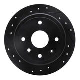 R1 Concepts 04-10 Chevrolet Optra (USA/Canada) Rear Left Drilled & Slotted Black Brake Rotor by R1 Concepts RNC-633-01011L