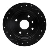 R1 Concepts 04-10 Chevrolet Optra (USA/Canada) Rear Right Drilled & Slotted Black Brake Rotor by R1 Concepts RNC-633-01011R